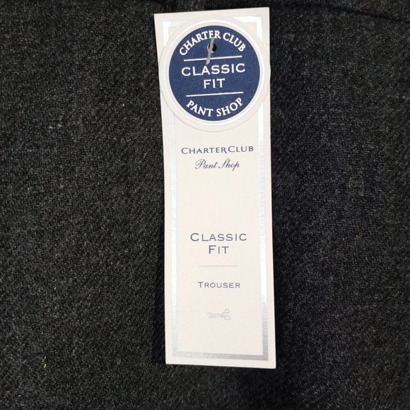Charter Club Wool Blend Trousers Wms sz 16 Dark Gray Classic Fit Lined NWT - Picture 7 of 11